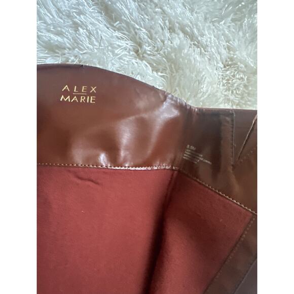 NWT Alex Marie brown cognac leather riding boots  knee high leather 8.5 8 1/2 - Picture 6 of 11